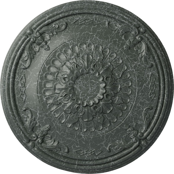 Ekena Millwork Athens Ceiling Medallion (Fits Canopies up to 3 5/8"), 26 1/4"OD x 3 1/4"P, Athenian Green Crackle CM27ATAGC - main